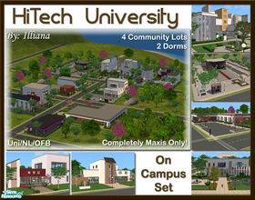 Sims 2 — HiTech University - On Campus Set by Illiana — Tired of those traditional universities? Looking for a more
