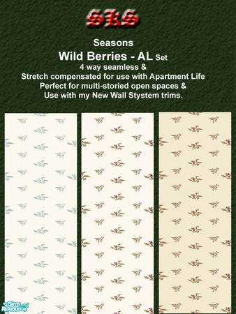 Sims 2 — Seasons Wild Berries - AL by 71robert13 — Addapted from Seasons \"Half Stripe\" walls wainscoting, now