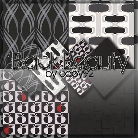 Sims 3 — Beloved Black by Odey92 — A set of four black patterns which can be used to decorate any wall, in any room. They