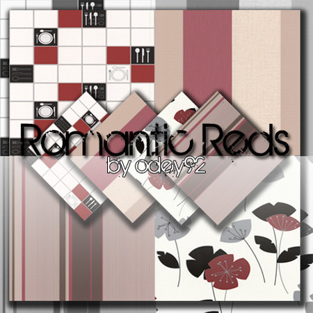 Sims 3 — Romantic Reds by Odey92 — A beautiful set of four red patterns. They look great on any surface or object, hope