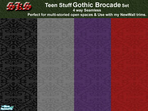 Sims 2 — Teen Stuff Gothic Brocade by 71robert13 — Taken from Teen Stuff, now made 4 way seamless. Perfect for