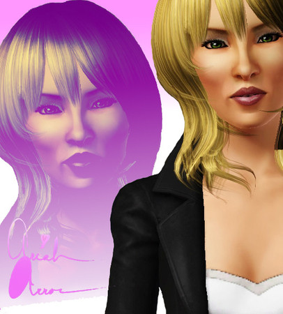 Sims 3 — Kate Moss by ariah_Arron — British model Kate Moss is known for her big editorial campaigns, waifish physique