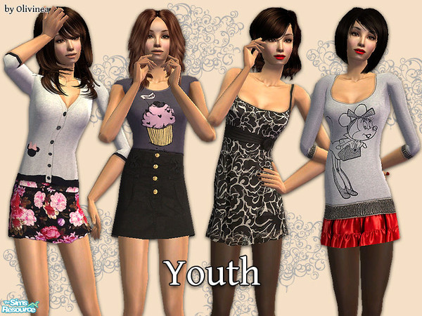 Sims 2 — Youth by olcia_olivinea — Set of your everyday outfits for adult and young adult Sim ladies. No mesh needed,