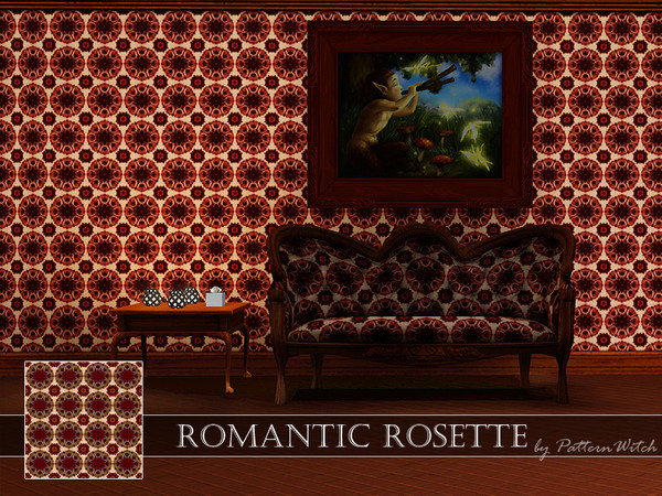 Sims 3 — PW Romantic Rosette by PatternWitch — PW Romantic Rosette 3 colors palette NOTE: Any resemblance to other