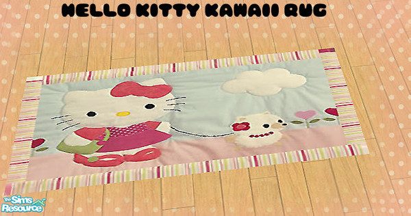 Sims 2 — Little Gift-Hello Kitty Kawaii Set - Hellokittyteppich by kawaiiruki — Hello Kitty Rug from Set need FamilyFun