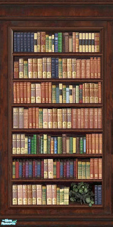 Sims 2 — jsf2MahoganyBookcaseFull by jsf — Burled, Brazillian mahogany is used in this full length bookcase. Use DOT\'s