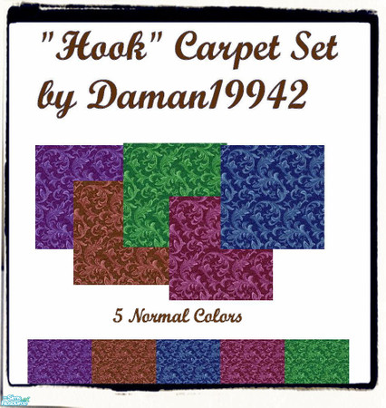 Sims 2 — Hook Carpets by daman19942 — A small set of five carpets, one was previously uploaded. My Hook Carpet in 4 other