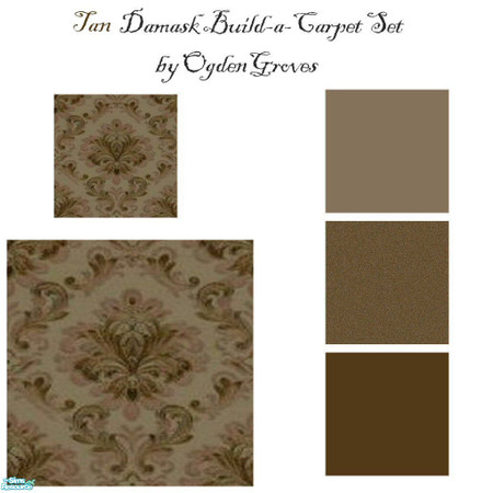 Sims 2 — Victorian Damask Build-a-Carpet Set by OgdenGroves — This is the Tan Damask Build-a-Carpet Set. You can use this