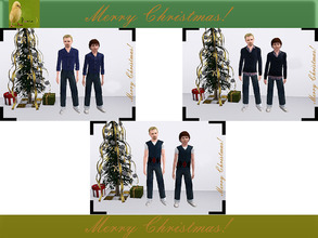 Sims 3 — punie Christmas group 1 by punie — adult male: 3 tops, 1 bottom teen male: 3 tops, 1 bottom Recolorable I hope
