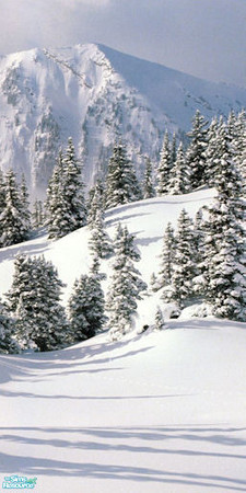 Sims 2 — Winter Murals - Mountain Mural 3 of 3 by Cerulean Talon — Serene and spectacular, this mural has 3 wall panels.