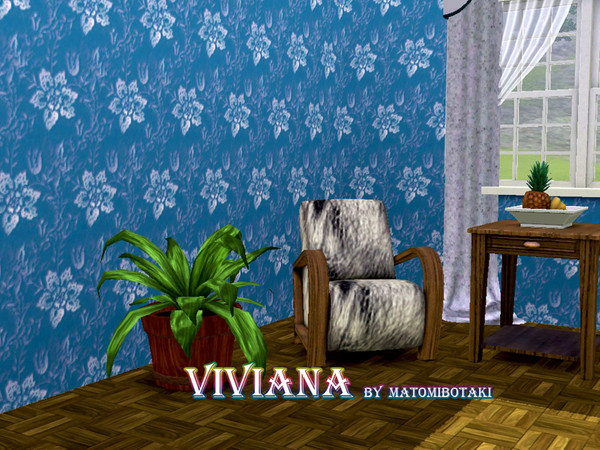 Sims 3 — Viviana by matomibotaki — Pattern in pink and blue-grey, 2 channel, to find under Fabric.