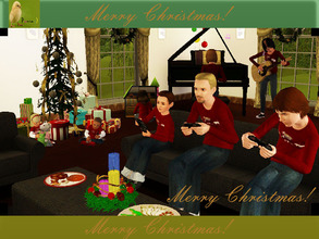 Sims 3 — punie Christmas group 5 by punie — Christmas sweaters for the whole family (except elders) 3 recolorable areas I