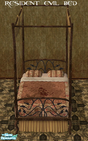 Sims 2 — Resident Evil Super SET - Redoppeltbett1 by kawaiiruki — Resident evil Bed with Bedding need Apartment Life