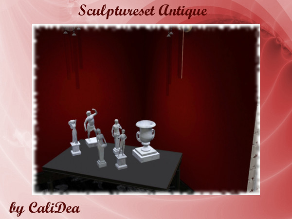 Sims 3 — Sculptureset Antique by CaliDea — Huge EA Sculpture become a Miniature.