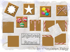 Sims 3 — Gingerbread Pattern Set by Cerulean Talon — Need a texture for edible -or not- clothing and houses? Here you
