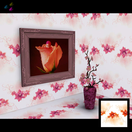 Sims 3 — Elegant Flowers 01 by Flovv — Original picture by Alexanra Ipate. It's made with Create a Pattern Tool.