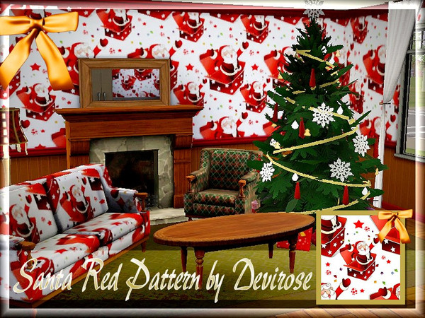 Sims 3 — Santa Red Pattern by Devirose — Cheerful Santa Claus for a wonderful Christmas ^ ^