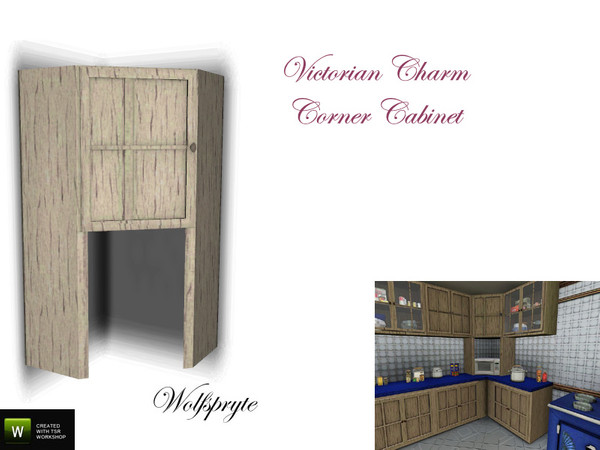 Sims 3 — Victorian Charm Kitchen Corner Cabinet TSRAA by wolfspryte — part of the Victorian Charm Kitchen Collection