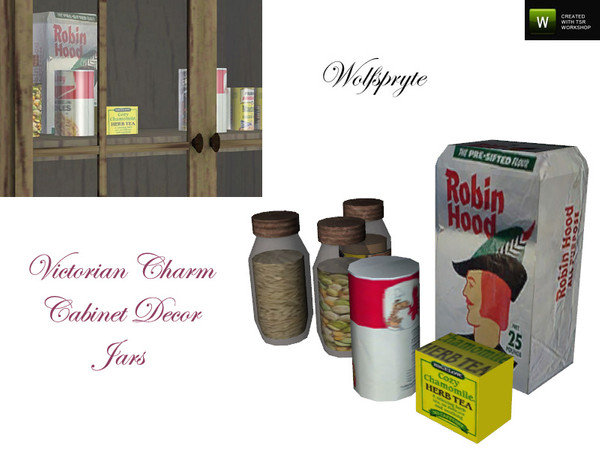 Sims 3 — Victorian Charm Cabinet Decor Jars TSRAA by wolfspryte — part of the Victorian Charm Kitchen Collection MUST use