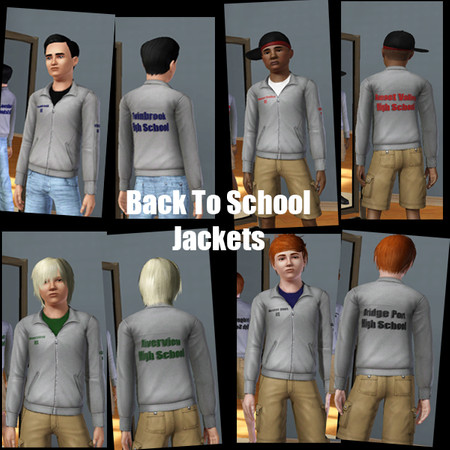 Sims 3 — Back To School Jackets! by sweetmilana — Why do I go to school? FOR THE JACKETS DUH! I'm kidding, just putting