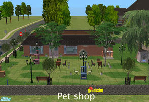 Sims 2 — Pet shop by greeksim — Community lot which can also works for community business. No custom contents.