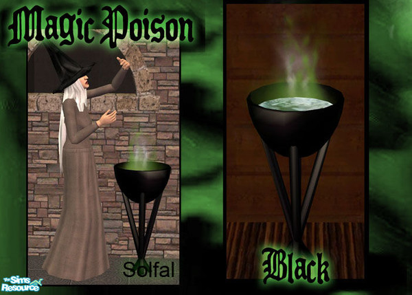 Sims 2 — Magic Poison Black by solfal — The poison steam can be put on or of, it also adds a little fun