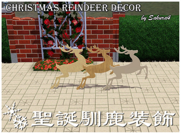 Sims 3 — Christmas Reindeer Decor by Sakura4 — Use this to decorate your garden in winter now!