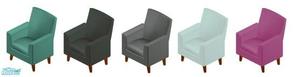 Sims 1 — Classic Chairs Set by ferrike2 — 5 recolored items: -Aqua Chair -Black Chair -Grey Chair -White Chair -Purple