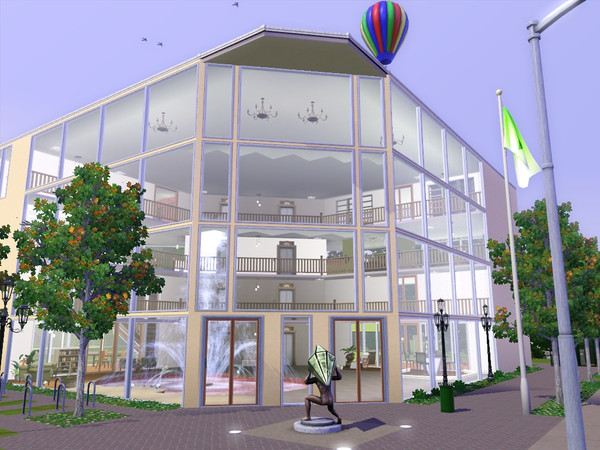 Sims 3 — Le Diamant by PedDda — Big Shopping Mall, includes: grocery, bookstore &amp;amp;amp; library, food court