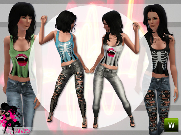 Sims 3 — Drops by miraminkova — The set includes 3 outfits.