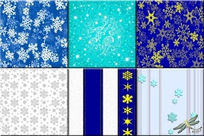 Sims 3 — New Year Patterns  by Tegi — 6 patterns with snowflakes, all of them are recolorable. 