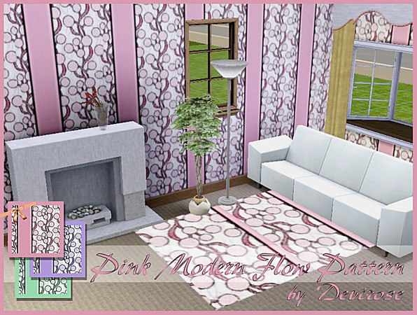Sims 3 — Pink Modern Flow Pattern by Devirose — Modern design, soft colors, a unique result.pat