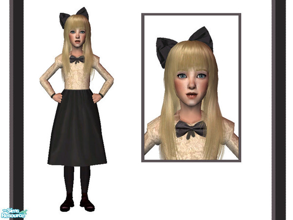 Sims 2 — Victorian Skirt and Blouse with Matching Bow by giasims — Victorian Skirt and Blouse with Matching Bow