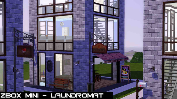 Sims 3 — zBox Mini - Laundromat by jjsy — Lifestyle in a 6x6-footprint box on a 10x10 lot with a touch of Zen. Laundry