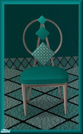 Sims 2 — NK Bon Bon Bedroom - Teal - Chair by MoMama — A nice teal chair to sit in while you study at your desk. 