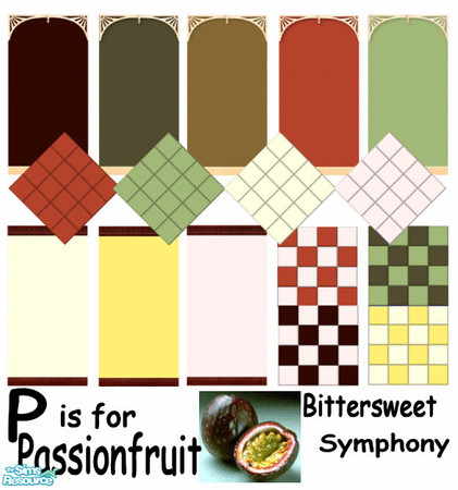 Sims 2 — P is for Passionfruit by Bittersweet_Symphony — Passionfruit has a lot of different colors in it, so I made a