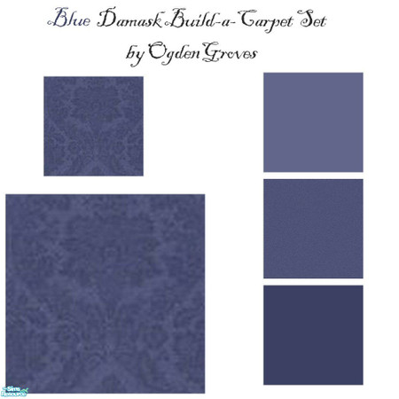 Sims 2 — Victorian Blue Damask Build-a-Carpet Set by OgdenGroves — This is the Blue Damask Build-a-Carpet Set. You can