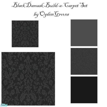 Sims 2 — Victorian Damask Build-a-Carpet Set by OgdenGroves — This is the Black Damask Build-a-Carpet Set. You can use