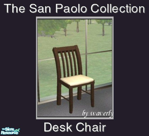 Sims 2 — San Paolo - Desk Chair MESH by Waverly — Style to Spare. The San Paolo Collection combines simplicity with a