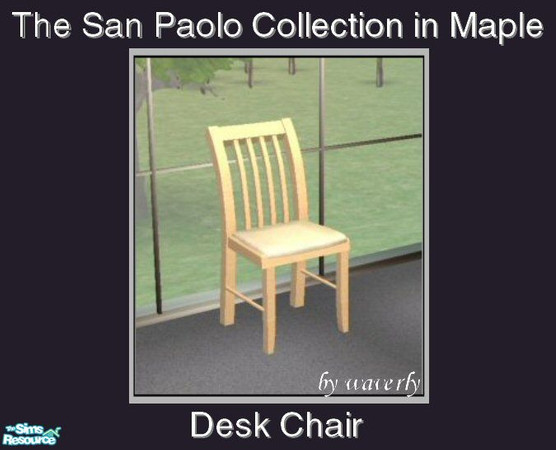 Sims 2 — San Paolo in Maple - Desk Chair by Waverly — Style to Spare. The San Paolo Collection combines simplicity with a