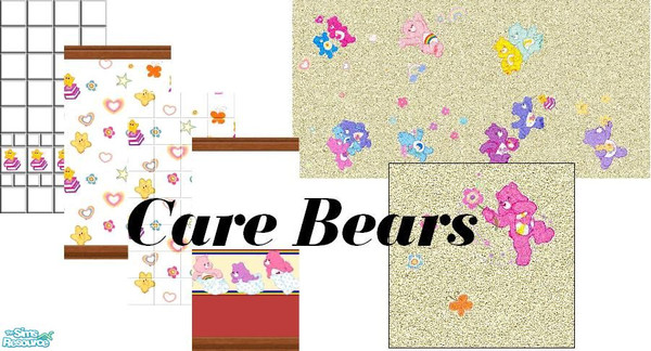 Sims 2 — Care Bears by Lorah — Mix n match Care Bears carpets with matching walls for the children. 