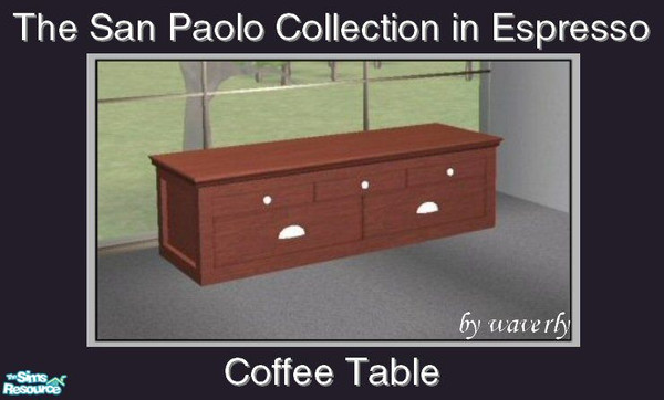 Sims 2 — San Paolo in Espresso - Coffee Table by Waverly — Style to Spare. The San Paolo Collection combines simplicity