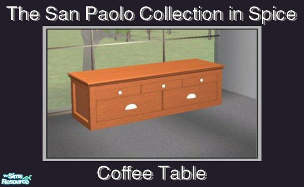 Sims 2 — San Paolo in Spice - Coffee Table by Waverly — Style to Spare. The San Paolo Collection combines simplicity with