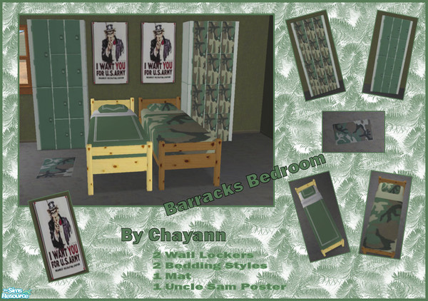 Sims 2 — Barracks Bedroom by chayann — Yet another installment in the Camo series...What will Greedy think of next?? This