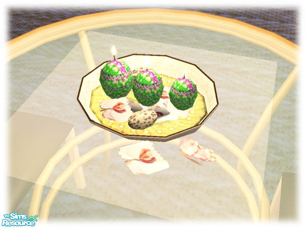 Sims 2 — Spring candles! by Leda-d — A tray with coloured merry candles and packages!