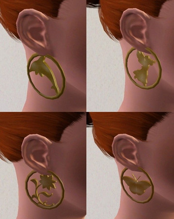 Sims 3 — Hoop Earrings With Flair by TheNinthWave — I like EA's hoop earrings, but seems like they could have done more