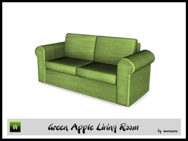 Sims 3 — Green Apple Living Room_Sofa by mensure — Green Apple Living Room_Sofa by mensure. Recolorable. You can find it