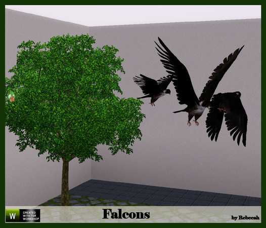 Sims 3 — Falcon Set by rebecah — Found under Deco/Sculptures for $125.