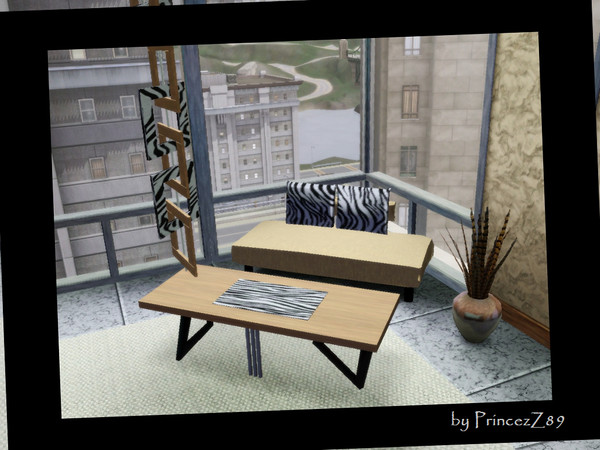 Sims 3 — MiniLivingroom by Princezz89 — Mini-Livingroomset contains 3 Items : Sofa with decorative Pillows (recolorable)