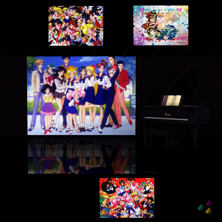 Sims 3 — Sailor Moon Anime Theme 01 by Flovv — Sailor Moon theme mural. Four paintings included in one file. Tested and